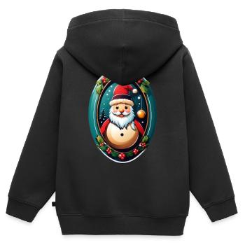 Weihnachtsmann - Kinder Premium Organic Zip Hoodie - Schwarz - Hinten - AI Model Kid Male (0cm)