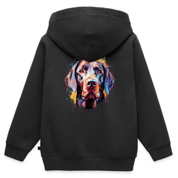Labrador Colorful - Kinder Premium Organic Zip Hoodie - Schwarz - Hinten - AI Model Kid Male (0cm)