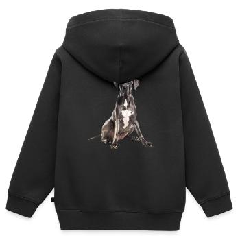 Great Dane - Kids Premium Organic Zip-up Hoodie - black - Back - AI Model Kid Male (0cm)