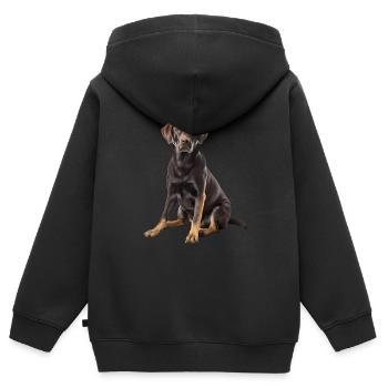 Labrador - Kinder Premium Organic Zip Hoodie - Schwarz - Hinten - AI Model Kid Male (0cm)