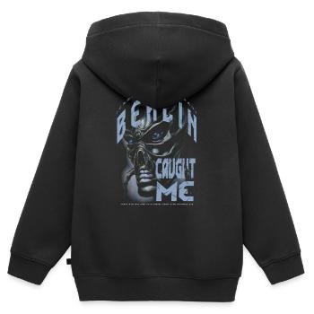 Berlin cought me 3 - Kinder Premium Organic Zip Hoodie - Schwarz - Hinten - AI Model Kid Male (0cm)