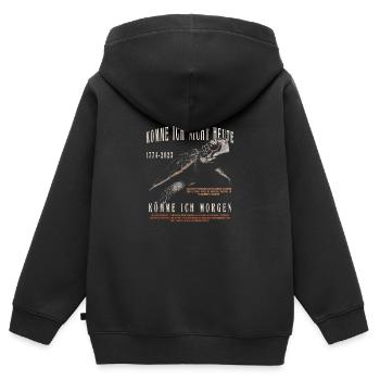 Schildkröte komme ich nicht heute komme ich morgen - Kinder Premium Organic Zip Hoodie - Schwarz - Hinten - AI Model Kid Male (0cm)