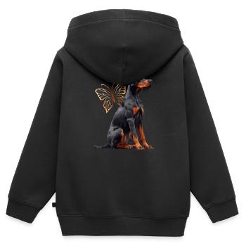 Dobermann - Kinder Premium Organic Zip Hoodie - Schwarz - Hinten - AI Model Kid Male (0cm)