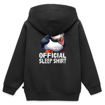 Official Atlantic Puffin Sleep Shirt - Kids Premium Organic Zip-up Hoodie - black - Back - AI Model Kid Male (0cm)
