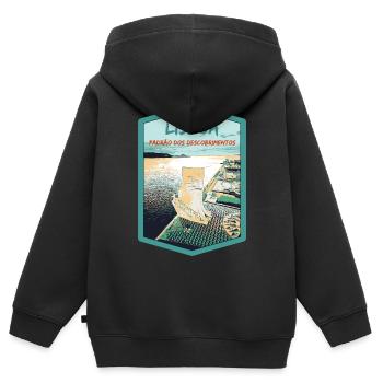 Monument aux Découvertes, Belém, Lisbonne - Sweat Premium à capuche zippé enfant bio - noir - Dos - AI Model Kid Male (0cm)