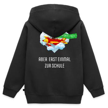 SCHULKIND 2024 Einschulung Erster Schultag - Kinder Premium Organic Zip Hoodie - Schwarz - Hinten - AI Model Kid Male (0cm)