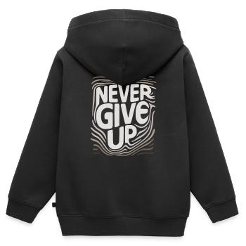 Gib niemals auf, gib niemals auf. - Kinder Premium Organic Zip Hoodie - Schwarz - Hinten - AI Model Kid Male (0cm)