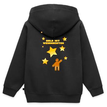 Weihnachten ist bald - Kinder Premium Organic Zip Hoodie - Schwarz - Hinten - AI Model Kid Male (0cm)