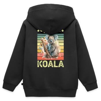 Koala Koala Ours - Sweat Premium à capuche zippé enfant bio - noir - Dos - AI Model Kid Male (0cm)