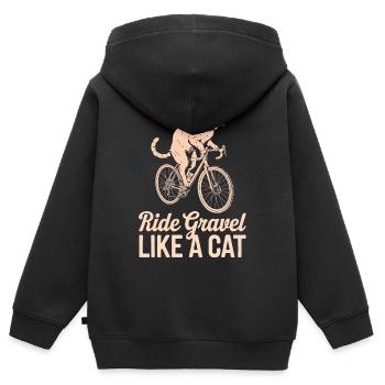 Fahre Schotter wie eine Katze - Kinder Premium Organic Zip Hoodie - Schwarz - Hinten - AI Model Kid Male (0cm)
