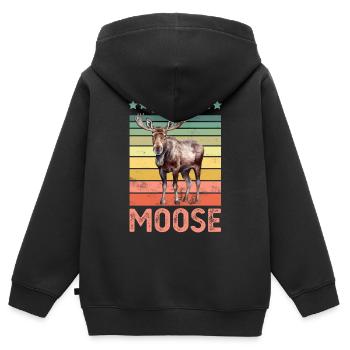 Élan - Sweat Premium à capuche zippé enfant bio - noir - Dos - AI Model Kid Male (0cm)