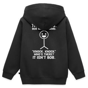 Das ist Bob Bob hat keine Arme lustig - Kinder Premium Organic Zip Hoodie - Schwarz - Hinten - AI Model Kid Male (0cm)