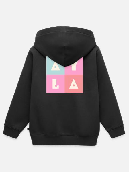 Ayla Baby Name Mädchen pink - Kinder Premium Organic Zip Hoodie - Schwarz