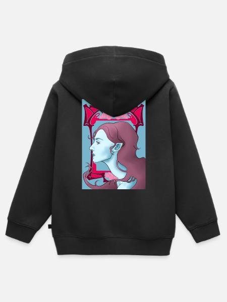 Art Nouveau Vampire - Kids Premium Organic Zip-up Hoodie - black
