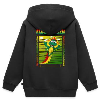 Drachen Besitzer - Kinder Premium Organic Zip Hoodie - Schwarz - Hinten - AI Model Kid Male (0cm)