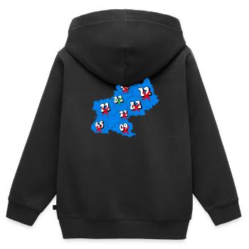Région Midi-Pyrénées - Sweat Premium à capuche zippé enfant bio - noir - Dos - AI Model Kid Male (0cm)