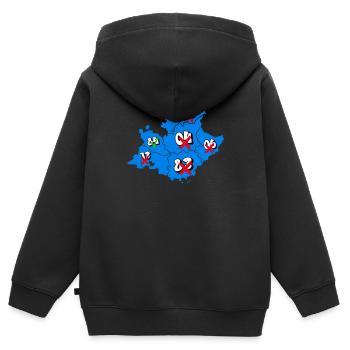 PACA-Region - Kinder Premium Organic Zip Hoodie - Schwarz - Hinten - AI Model Kid Male (0cm)