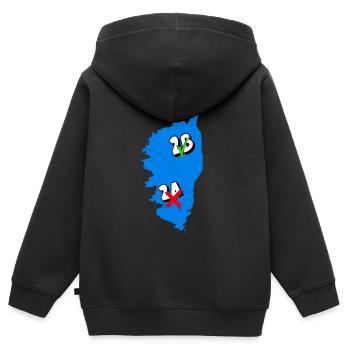 Region Korsika - Kinder Premium Organic Zip Hoodie - Schwarz - Hinten - AI Model Kid Male (0cm)
