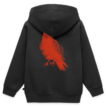 Le Corbeau - Der Rabe Grungy - Sweat Premium à capuche zippé enfant bio - noir - Dos - AI Model Kid Male (0cm)