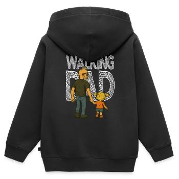 The Walking DAD - Kinder Premium Organic Zip Hoodie - Schwarz - Hinten - AI Model Kid Male (0cm)
