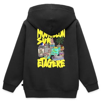 Mourillon auf dem Regal Toulon - Kinder Premium Organic Zip Hoodie - Schwarz - Hinten - AI Model Kid Male (0cm)