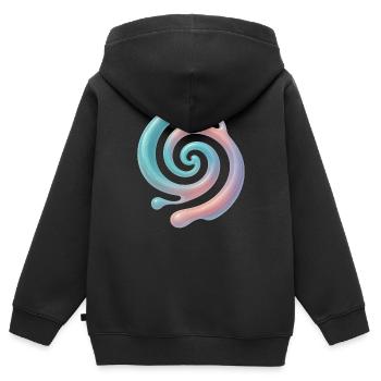 3D Spirale Pastell - Kinder Premium Organic Zip Hoodie - Schwarz - Hinten - AI Model Kid Male (0cm)