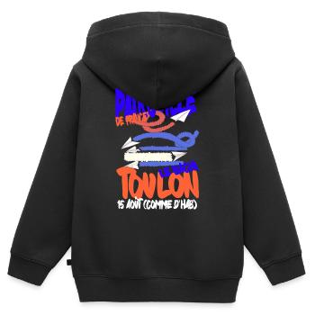 Patrouille de France Toulon 15. August - Kinder Premium Organic Zip Hoodie - Schwarz - Hinten - AI Model Kid Male (0cm)