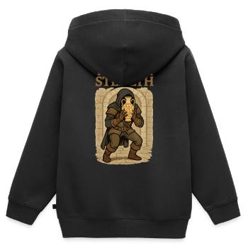 Je roule pour un voleur furtif avec un vase - Sweat Premium à capuche zippé enfant bio - noir - Dos - AI Model Kid Male (0cm)