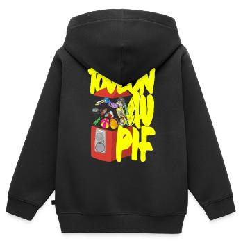 Toulon im Pif - Kinder Premium Organic Zip Hoodie - Schwarz - Hinten - AI Model Kid Male (0cm)