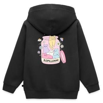 MA PILULE DE JOIE - Sweat Premium à capuche zippé enfant bio - noir - Dos - AI Model Kid Male (0cm)
