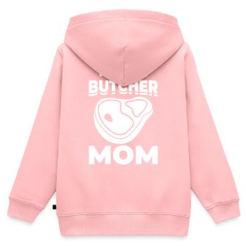Nur eine Metzger Mutter - Kinder Premium Organic Zip Hoodie - Rosa - Hinten - AI Model Kid Female (0cm)