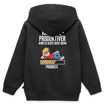 Humorous motivational design for recreation - Kids Premium Organic Zip-up Hoodie - black - Back - AI Model Kid Male (0cm)