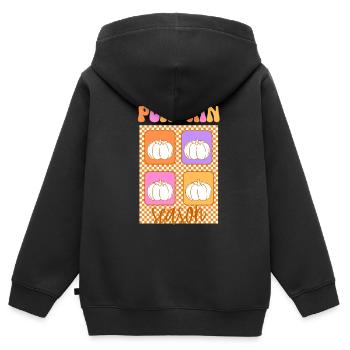 🎃 Pumpkin Season – Retro Style 🍂 - Kinder Premium Organic Zip Hoodie - Schwarz - Hinten - AI Model Kid Male (0cm)