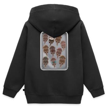 Conférences Tazz | Parade de plateaux de biscuits Otter - Sweat Premium à capuche zippé enfant bio - noir - Dos - AI Model Kid Male (0cm)