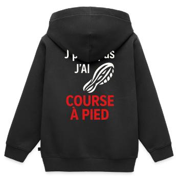 Ich habe keine Zeit zu laufen - Kinder Premium Organic Zip Hoodie - Schwarz - Hinten - AI Model Kid Male (0cm)