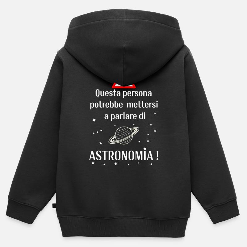 Passionné d’astronomie - Sweat Premium à capuche zippé enfant bio - noir