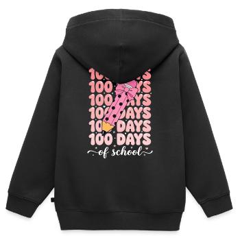 100 days of school celebration - Kinder Premium Organic Zip Hoodie - Schwarz - Hinten - AI Model Kid Male (0cm)