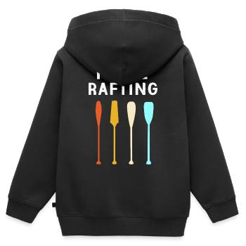 Paddelboot Kajakfahren Kajak Rafting - Kinder Premium Organic Zip Hoodie - Schwarz - Hinten - AI Model Kid Male (0cm)