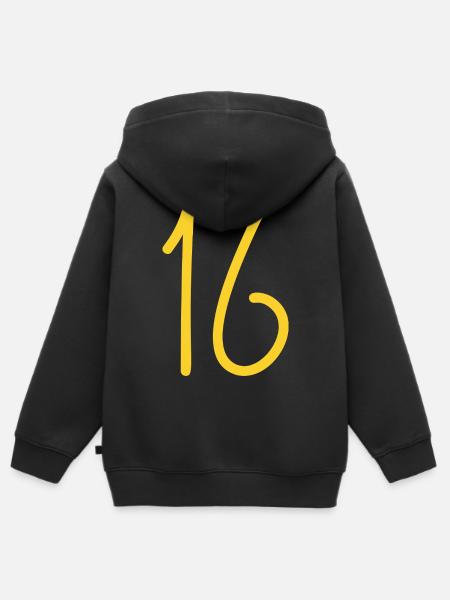 16 - Kinder Premium Organic Zip Hoodie - Schwarz