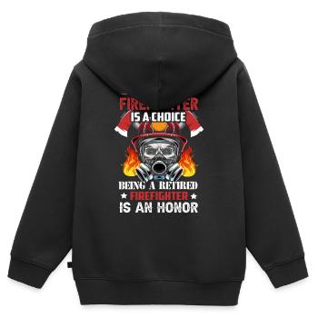 Fire brigade - Kids Premium Organic Zip-up Hoodie - black - Back - AI Model Kid Male (0cm)