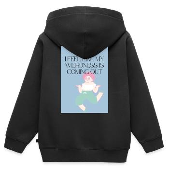Sensation étrange - Sweat Premium à capuche zippé enfant bio - noir - Dos - AI Model Kid Male (0cm)