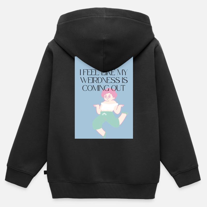 Sensation étrange - Sweat Premium à capuche zippé enfant bio - noir
