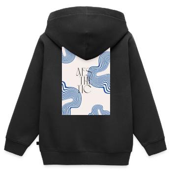 Aesthetic - Kids Premium Organic Zip-up Hoodie - black - Back - AI Model Kid Male (0cm)