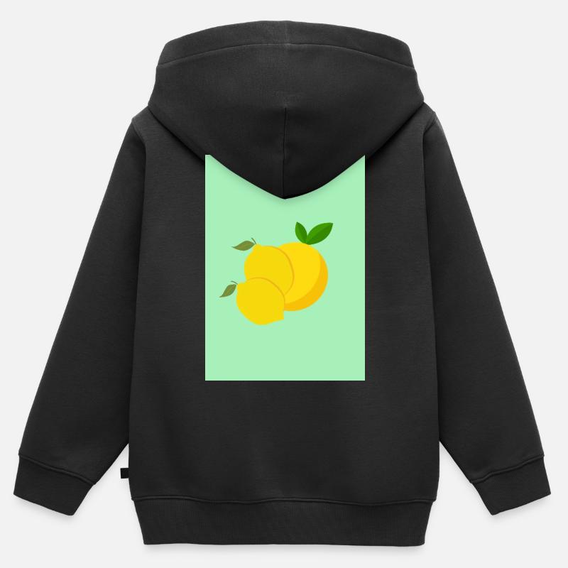 Lemons - Sweat Premium à capuche zippé enfant bio - noir