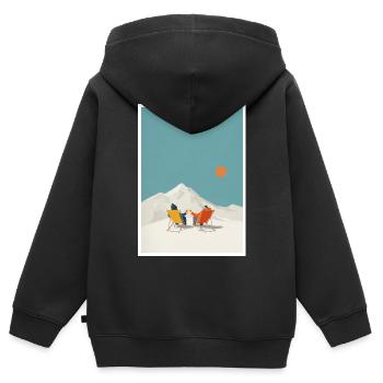Sunlit Summit Lounge - Kinder Premium Organic Zip Hoodie - Schwarz - Hinten - AI Model Kid Male (0cm)