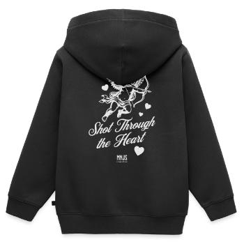 Coup de cœur de Cupidon - Sweat Premium à capuche zippé enfant bio - noir - Dos - AI Model Kid Male (0cm)