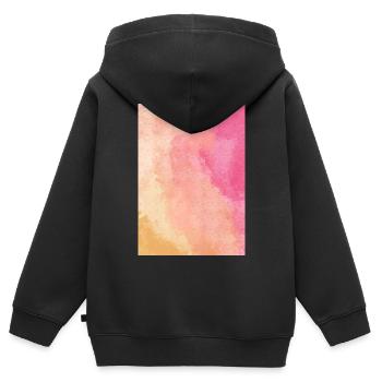 Gradient - Rise personalisierbar - Kinder Premium Organic Zip Hoodie - Schwarz - Hinten - AI Model Kid Male (0cm)