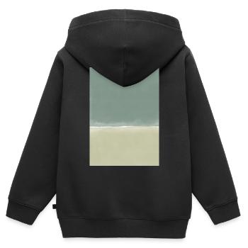 Green blocks - customizable - Kids Premium Organic Zip-up Hoodie - black - Back - AI Model Kid Male (0cm)