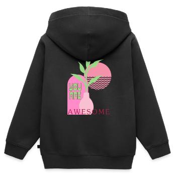 Tu es incroyable - Sweat Premium à capuche zippé enfant bio - noir - Dos - AI Model Kid Male (0cm)