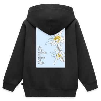 Edelweiß - Kinder Premium Organic Zip Hoodie - Schwarz - Hinten - AI Model Kid Male (0cm)